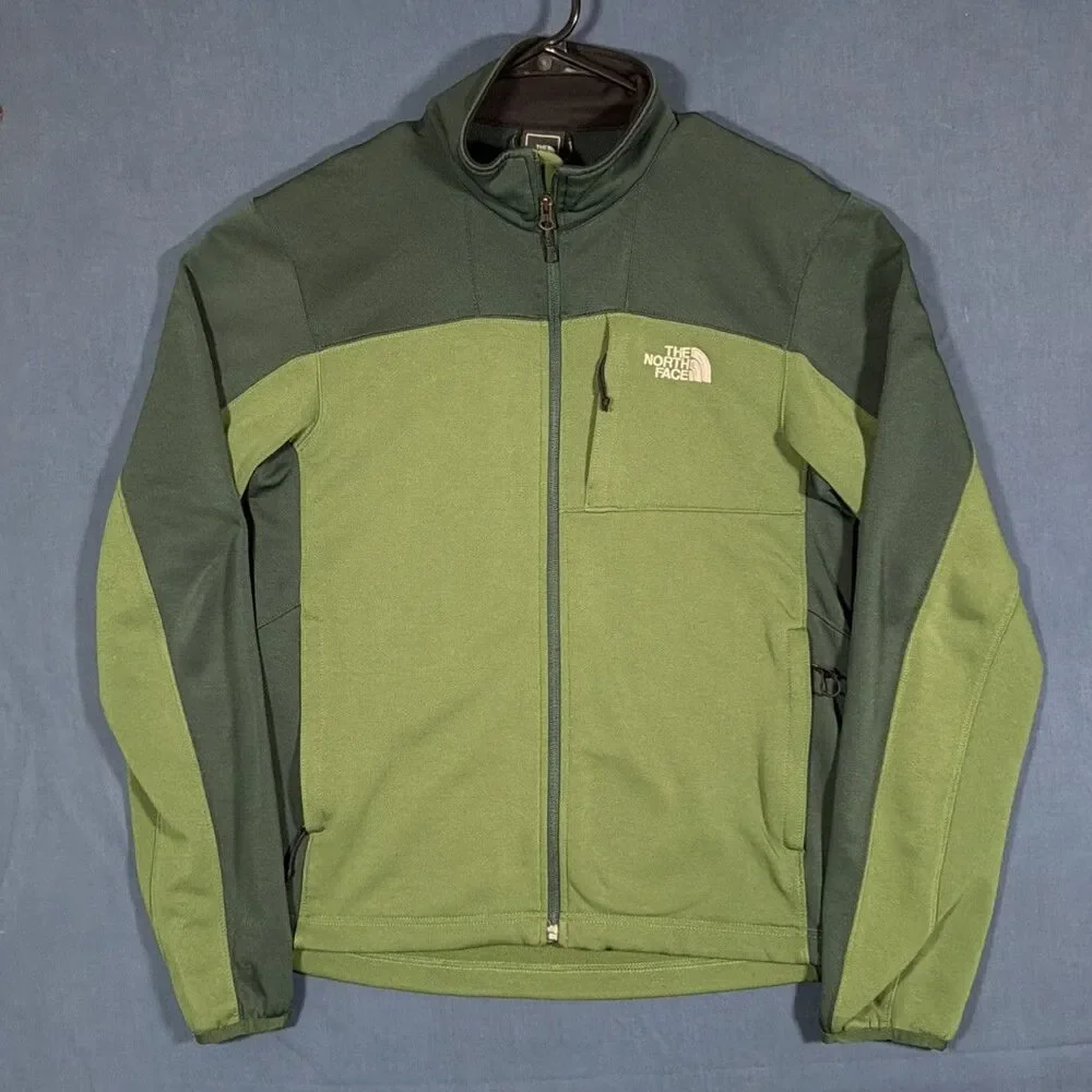 The North Face Apex Bionic Zip Fleece Lined Softshell Jacket Green Mens Sz Small